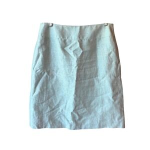Le Suit Petite 100% Linen Vtg 90s Skirt Women's 14P‎ Blue Career Business